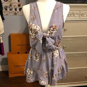 Purple Floral Romper